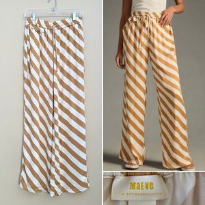 NWT Maeve by Anthropologie striped  wide leg  with elastic waistband Size XS